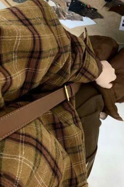 Plaid Print Loose Long Sleeve Blouse - Y2K Fashion Aesthetic - Coquette Style Grunge Outfits