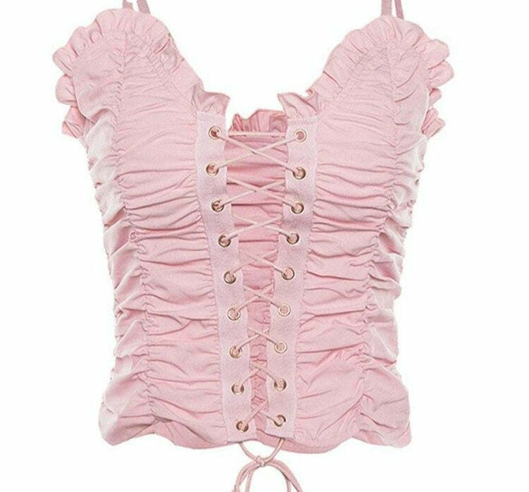 Princess Lace Up Top - Y2K Fashion - Coquette Aesthetic - Grunge Style - Cute Tops - Pastel Goth Princess Lace Up Top - Y2K Fashion - Coquette Aesthetic - Grunge Style - Cute Tops - Pastel Goth