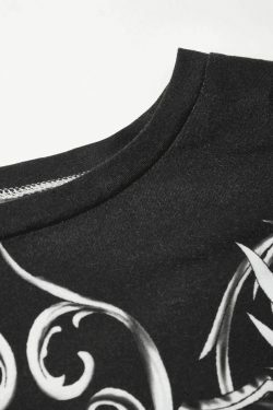 Punk Patchwork Graphic Tee: Y2K Aesthetic with Coquette & Grunge Style