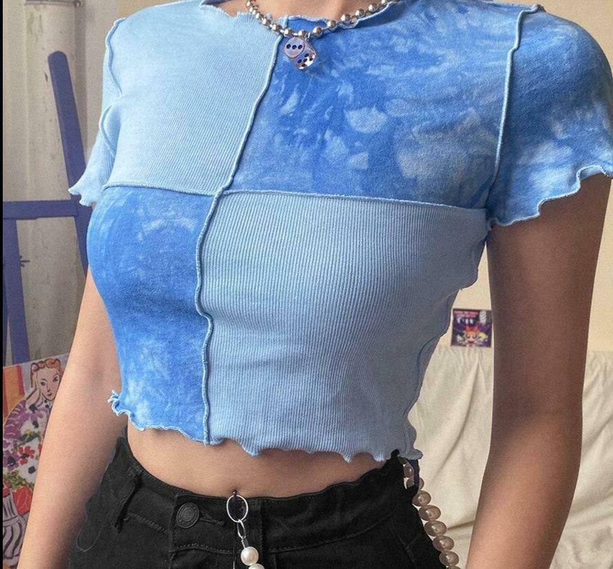 Purple Colorblock Ribbed Crop Top - Y2K Aesthetic Coquette Grunge Style Purple Colorblock Ribbed Crop Top - Y2K Aesthetic Coquette Grunge Style