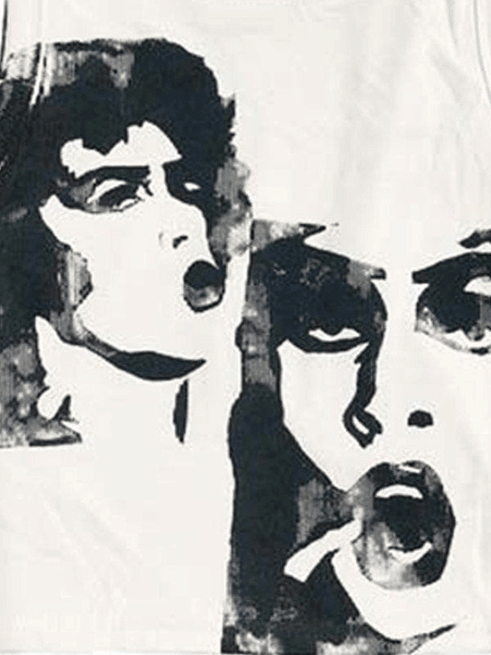 Quirky Face Print Crop Top - Y2K Aesthetic Fashion - Coquette & Grunge Vibes - Cute & Playful Quirky Face Print Crop Top - Y2K Aesthetic Fashion - Coquette & Grunge Vibes - Cute & Playful