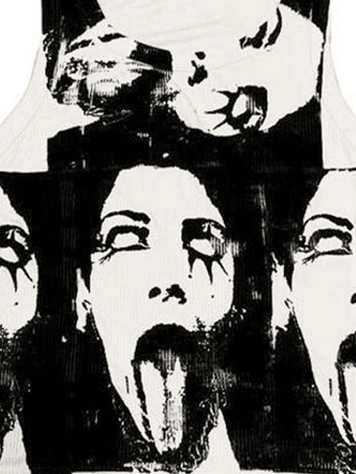 Quirky Face Print Crop Top - Y2K Aesthetic Fashion - Coquette & Grunge Vibes - Cute & Playful Quirky Face Print Crop Top - Y2K Aesthetic Fashion - Coquette & Grunge Vibes - Cute & Playful