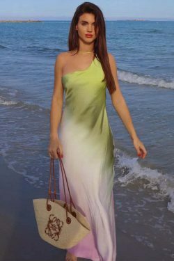 Radiant Asymmetric Glam Off Shoulder Dress - Y2K Fashion Statement for Women