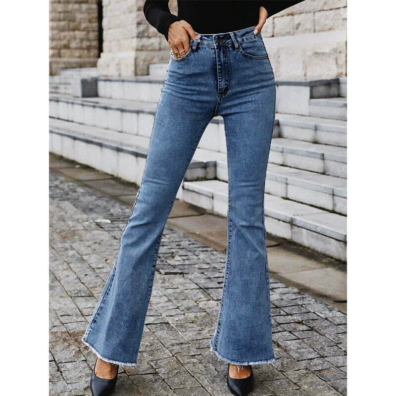 Radiant Ripple Jeans: Y2K Fashion Staple with a Coquette Aesthetic Twist Radiant Ripple Jeans: Y2K Fashion Staple with a Coquette Aesthetic Twist