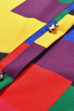 Rainbow Plus Size Blouse: Y2K Aesthetic Fashion for Women - Grunge, Coquette, and Pastel Goth Styles