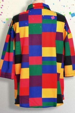 Rainbow Plus Size Blouse: Y2K Aesthetic Fashion for Women - Grunge, Coquette, and Pastel Goth Styles