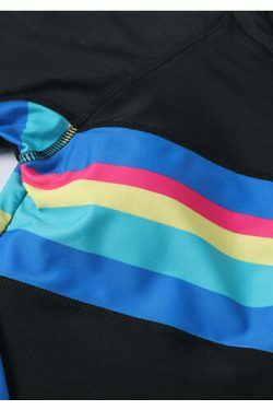 Rainbow Striped Halter Bikini Set for Y2K Fashion Enthusiasts