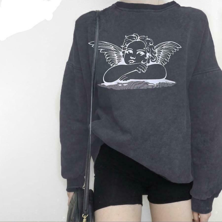 Raphael's Angel Sweatshirt - Y2K Fashion Coquette Aesthetic Grunge Style Cute Tops Pastel Goth Raphael's Angel Sweatshirt - Y2K Fashion Coquette Aesthetic Grunge Style Cute Tops Pastel Goth