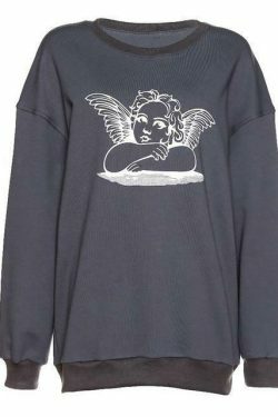 Raphael's Angel Sweatshirt - Y2K Fashion Coquette Aesthetic Grunge Style Cute Tops Pastel Goth