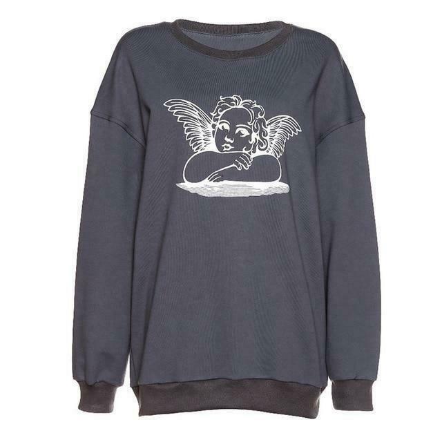 Raphael's Angel Sweatshirt - Y2K Fashion Coquette Aesthetic Grunge Style Cute Tops Pastel Goth Raphael's Angel Sweatshirt - Y2K Fashion Coquette Aesthetic Grunge Style Cute Tops Pastel Goth
