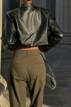 Raven's Edge Cropped Jacket - Y2K Fashion Statement with Coquette Aesthetic and Grunge Style