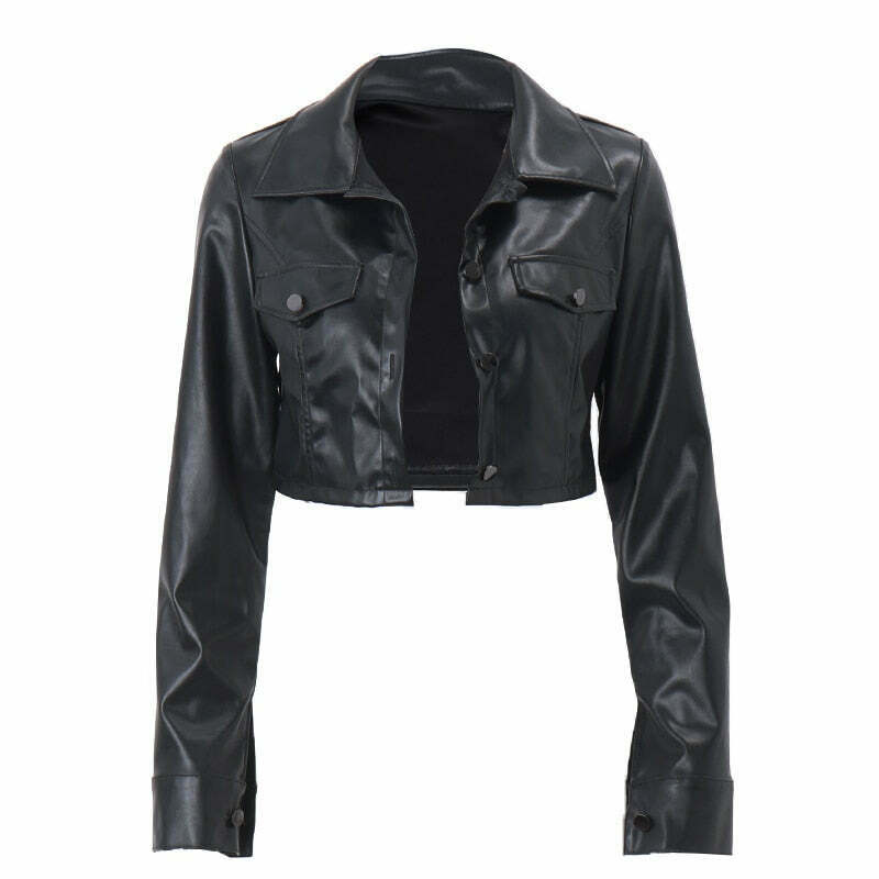 Raven's Edge Cropped Jacket - Y2K Fashion Statement with Coquette Aesthetic and Grunge Style Raven's Edge Cropped Jacket - Y2K Fashion Statement with Coquette Aesthetic and Grunge Style