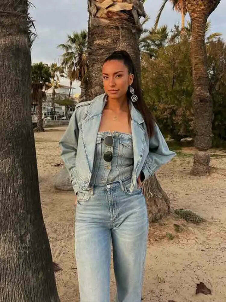 Rebel Rhythm Distressed Cropped Denim Jacket - Y2K Fashion Statement Piece Rebel Rhythm Distressed Cropped Denim Jacket - Y2K Fashion Statement Piece