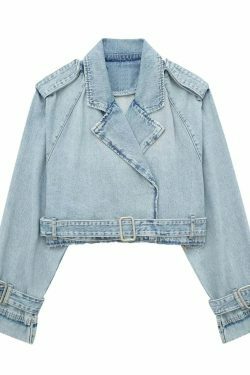 Rebel Rhythm Distressed Cropped Denim Jacket - Y2K Fashion Statement Piece
