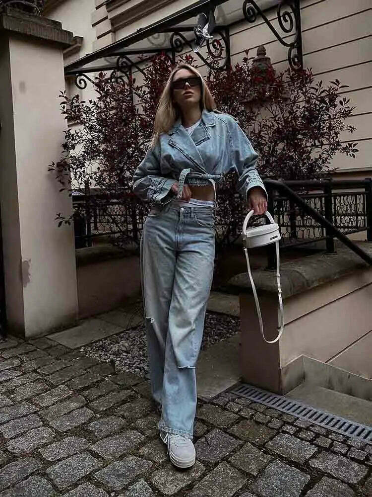 Rebel Rhythm Distressed Cropped Denim Jacket - Y2K Fashion Statement Piece Rebel Rhythm Distressed Cropped Denim Jacket - Y2K Fashion Statement Piece