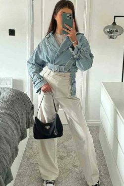 Rebel Rhythm Distressed Cropped Denim Jacket - Y2K Fashion Statement Piece