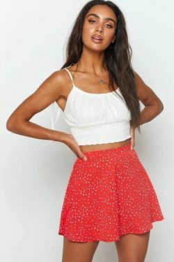 Red Rush Printed Mini Skirt - Y2K Fashion Statement with Coquette Aesthetic and Grunge Style