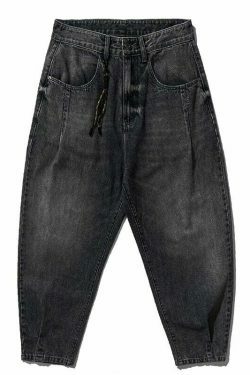 REKNAT Tapered Jeans with Keychain - Y2K Fashion Staple for Coquette Aesthetic Enthusiasts