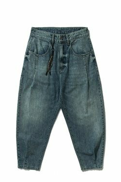 REKNAT Tapered Jeans with Keychain - Y2K Fashion Staple for Coquette Aesthetic Enthusiasts