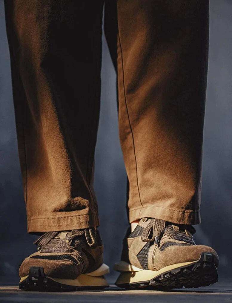 Retro Bumper Sneakers - Brown/Black, Y2K Fashion Aesthetic Shoes for Women