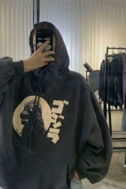 Retro Godzilla Hoodie - Y2K Fashion Statement with a Coquette Aesthetic Twist