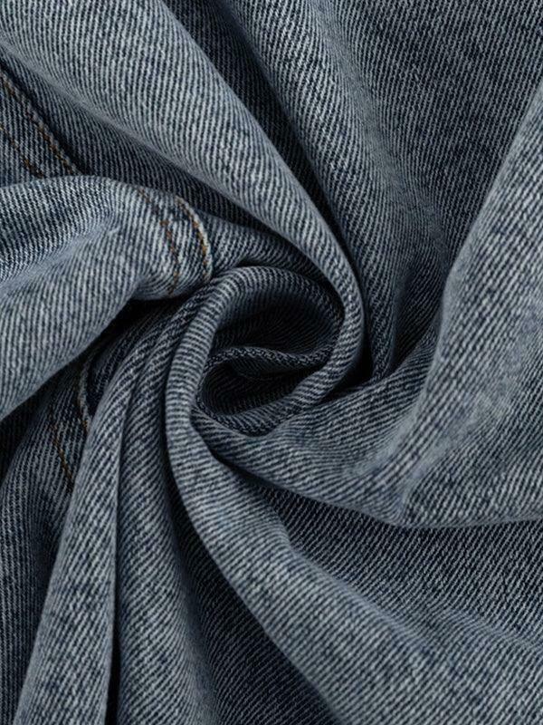 Retro High Waist Slit Denim Skirt for Y2K Fashion Enthusiasts Retro High Waist Slit Denim Skirt for Y2K Fashion Enthusiasts