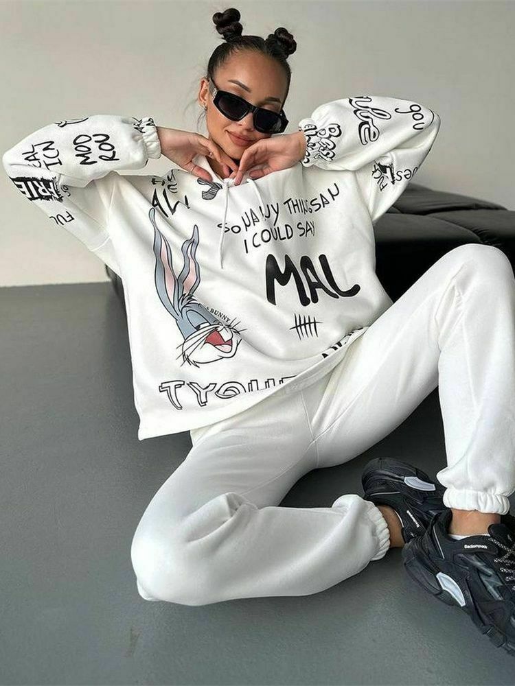 Retro Letter Bunny Hoodie - Y2K Aesthetic Fashion - Coquette Grunge Outfit Retro Letter Bunny Hoodie - Y2K Aesthetic Fashion - Coquette Grunge Outfit