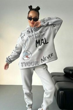 Retro Letter Bunny Hoodie - Y2K Aesthetic Fashion - Coquette Grunge Outfit