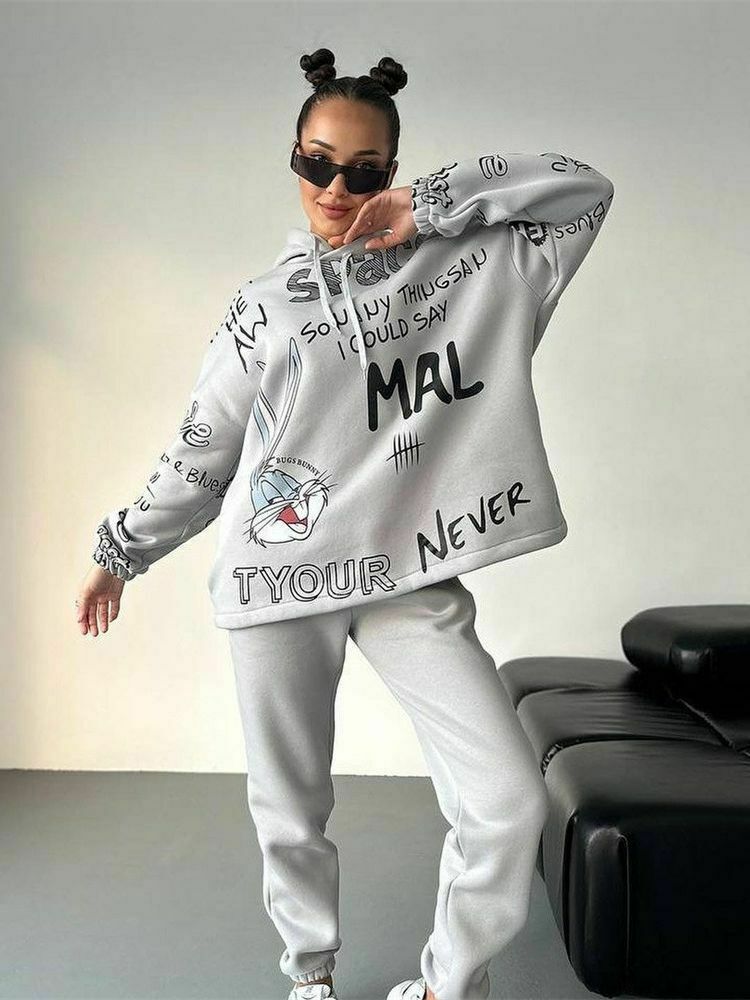 Retro Letter Bunny Hoodie - Y2K Aesthetic Fashion - Coquette Grunge Outfit Retro Letter Bunny Hoodie - Y2K Aesthetic Fashion - Coquette Grunge Outfit