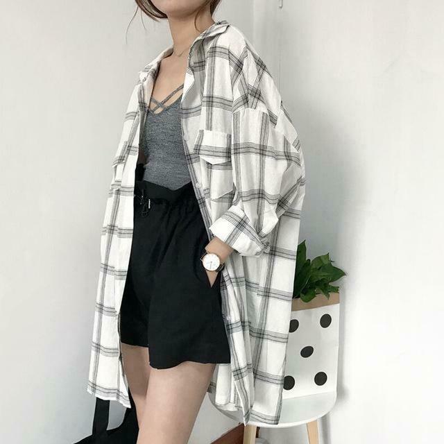 Retro Plaid Shirt - Y2K Fashion Coquette Aesthetic Grunge Style Cute Tops Pastel Goth Cargo Skirt Retro Plaid Shirt - Y2K Fashion Coquette Aesthetic Grunge Style Cute Tops Pastel Goth Cargo Skirt