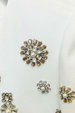 Rhinestone Short Jacket Suit for Women - Y2K Fashion Statement with Coquette Aesthetic