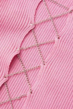 Rhinestone Tie Tank Top: Y2K Fashion Cut Out Sleeveless Shirt for Women