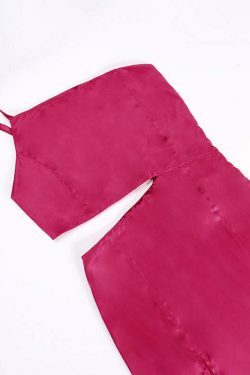 Rosette Tassels High Slit Dress - Y2K Fashion Statement with Coquette Aesthetic and Grunge Style