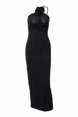 Rosy Reveal Backless Skinny Dress - Y2K Fashion Statement with Coquette Aesthetic and Grunge Style