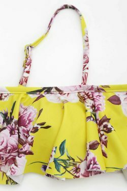 Ruffled Floral Off-Shoulder High-Waisted Bikini for Y2K Fashion Enthusiasts