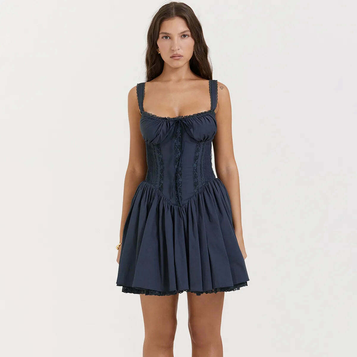 Rustic Romance Corset Mini Dress - Elegant Y2K Fashion for Women Rustic Romance Corset Mini Dress - Elegant Y2K Fashion for Women