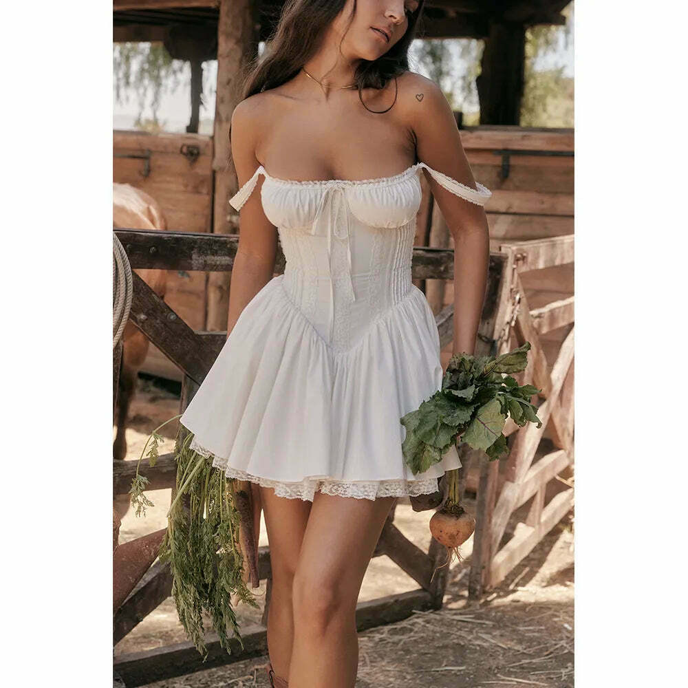 Rustic Romance Corset Mini Dress - Elegant Y2K Fashion for Women Rustic Romance Corset Mini Dress - Elegant Y2K Fashion for Women