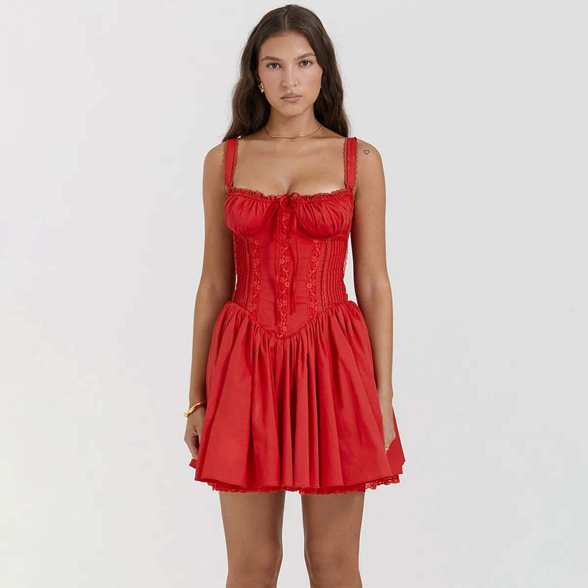 Rustic Romance Corset Mini Dress - Elegant Y2K Fashion for Women Rustic Romance Corset Mini Dress - Elegant Y2K Fashion for Women