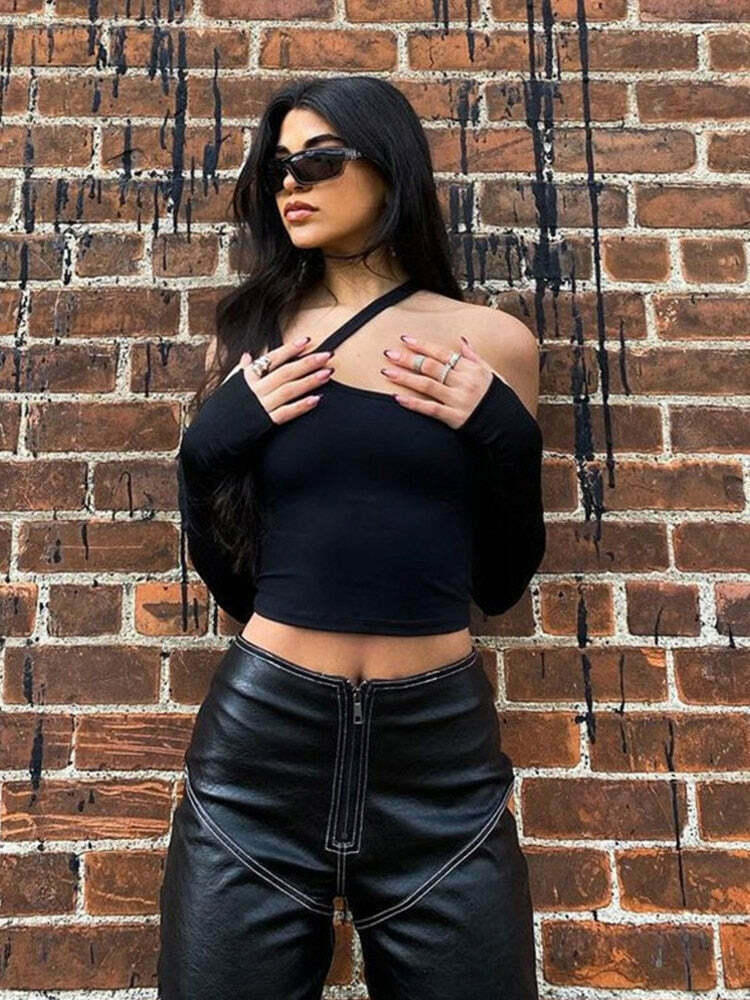 Sage Halter T-Shirt: Y2K Fashion with Coquette Aesthetic, Grunge Style, and Pastel Goth Vibes