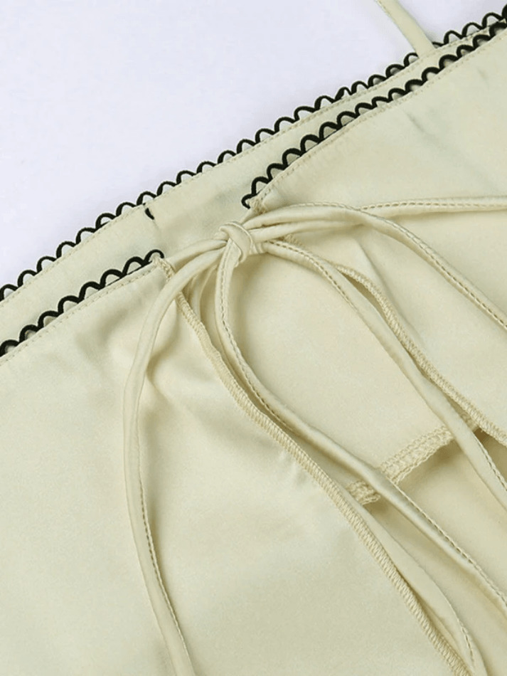 Satin Bow Cami Top: Y2K Coquette Grunge Aesthetic Cute Tops Pastel