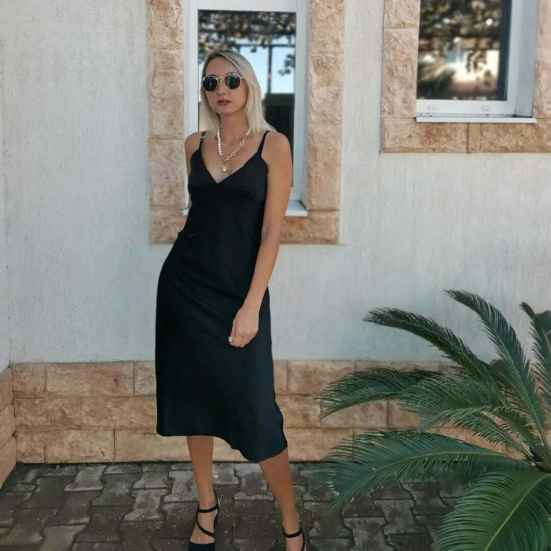 Satin Serenade Camisole Dress: Y2K Fashion Statement with Coquette Aesthetic and Grunge Style Satin Serenade Camisole Dress: Y2K Fashion Statement with Coquette Aesthetic and Grunge Style