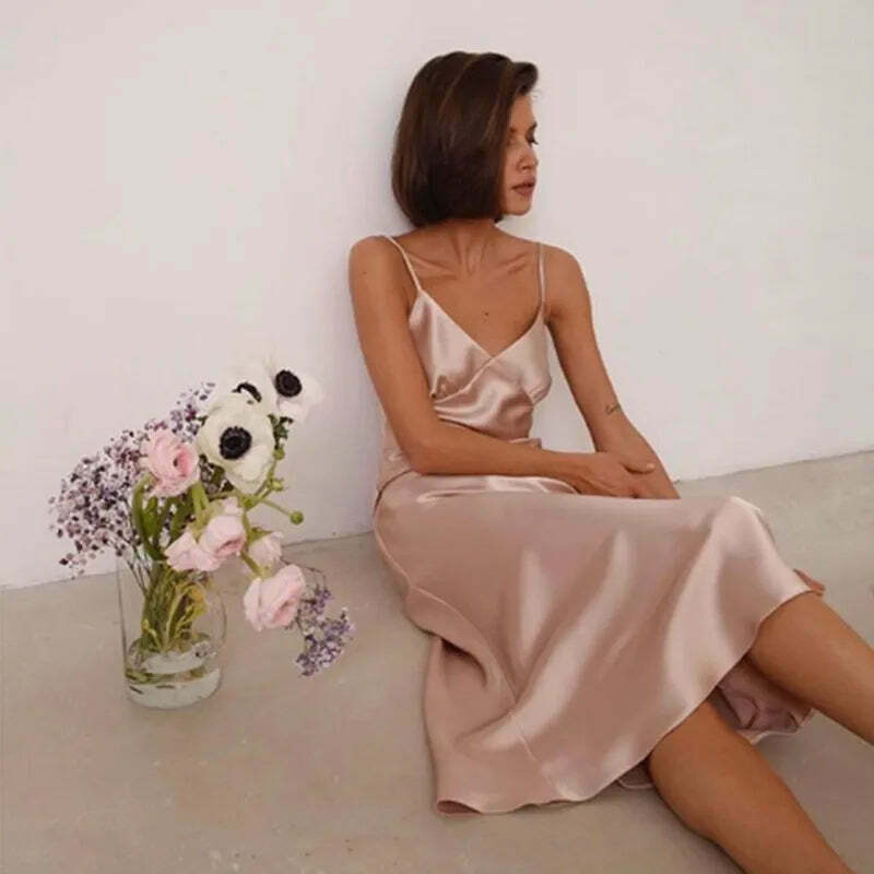 Satin Serenade Camisole Dress: Y2K Fashion Statement with Coquette Aesthetic and Grunge Style Satin Serenade Camisole Dress: Y2K Fashion Statement with Coquette Aesthetic and Grunge Style