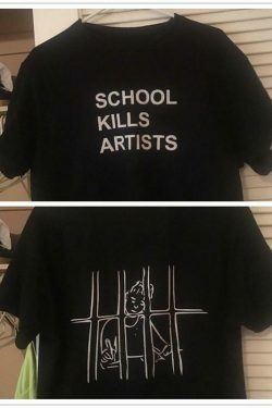 School Kills Artists Black T-Shirt | Y2K Fashion Aesthetic Tops for Women