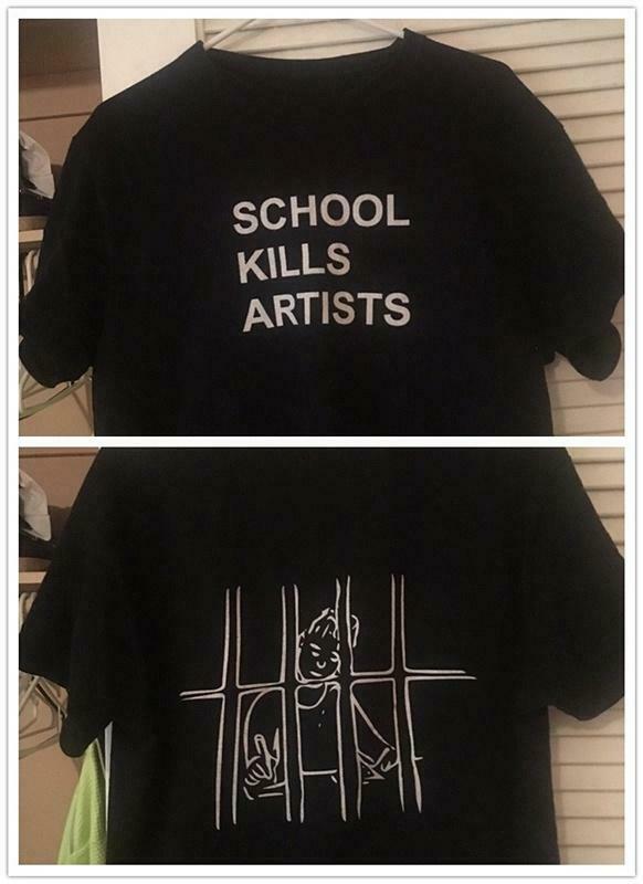 School Kills Artists Black T-Shirt | Y2K Fashion Aesthetic Tops for Women School Kills Artists Black T-Shirt | Y2K Fashion Aesthetic Tops for Women