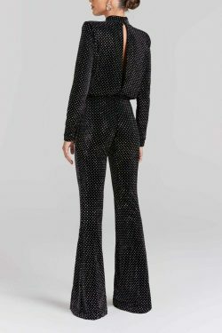 Sequin half turtleneck jumpsuit for women - Y2K fashion statement with a touch of coquette and gr