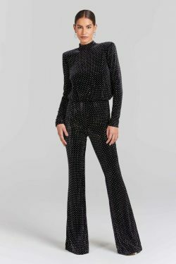 Sequin half turtleneck jumpsuit for women - Y2K fashion statement with a touch of coquette and gr