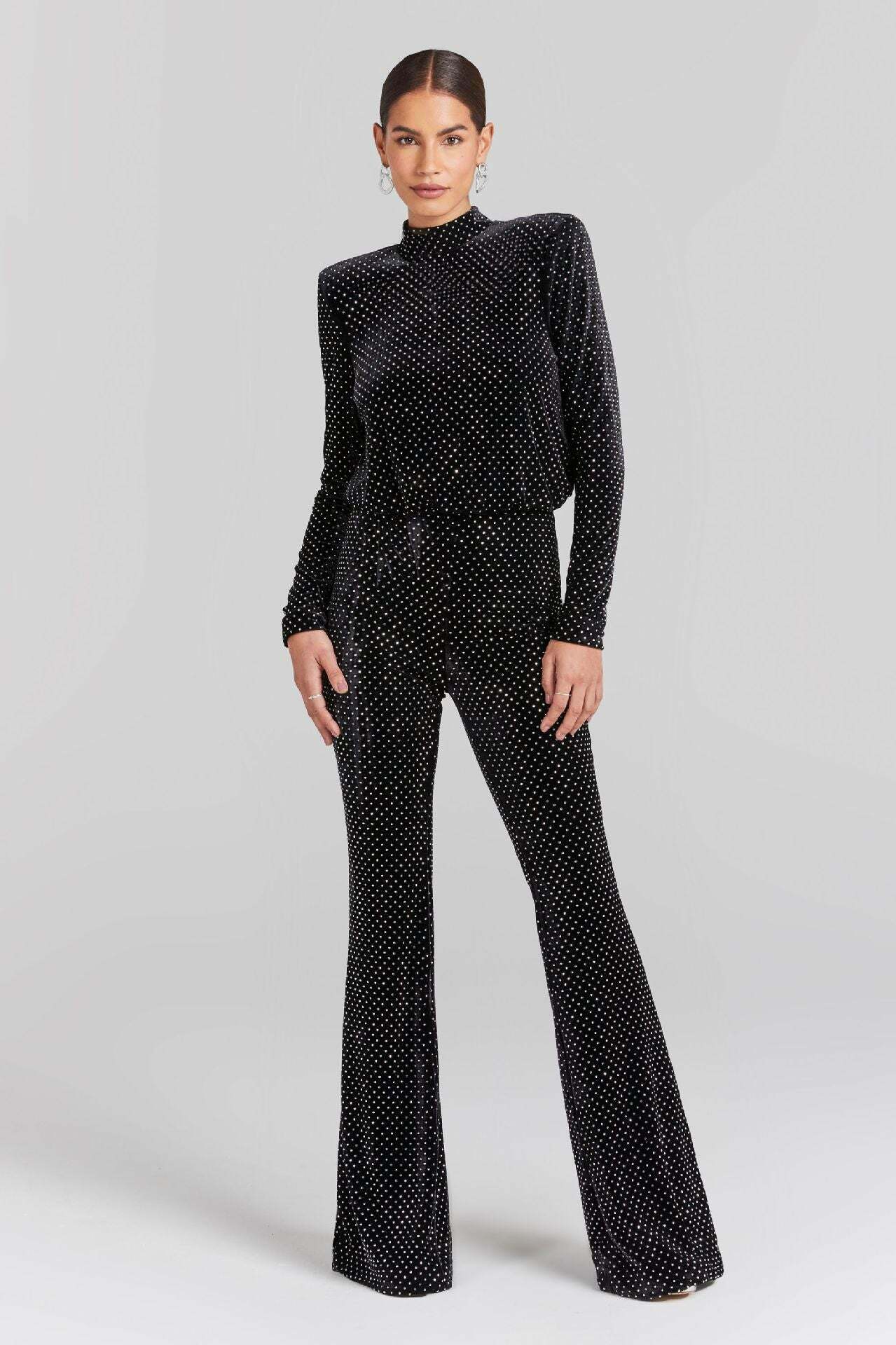 Sequin half turtleneck jumpsuit for women - Y2K fashion statement with a touch of coquette and gr