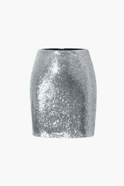 Sequin Mini Skirt - Y2K Fashion Statement with Coquette Aesthetic and Grunge Style