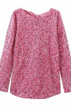 Sequined Dress: Y2K Aesthetic Long-Sleeved Loose Fit - Coquette Style Glamour with a Touch of Grunge