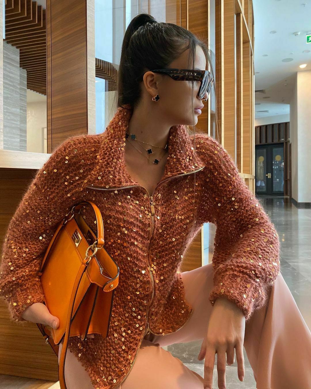 Sequined Lazy Style Sweater Jacket for Y2K Fashion Enthusiasts with Coquette and Grunge Aesthetic Sequined Lazy Style Sweater Jacket for Y2K Fashion Enthusiasts with Coquette and Grunge Aesthetic